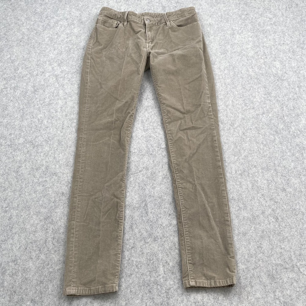 Levi's Pants Womens 12 (31x31) Beige Corduroy Low Skinny 531 Khaki Stretch